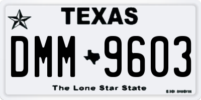 TX license plate DMM9603