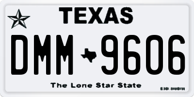 TX license plate DMM9606