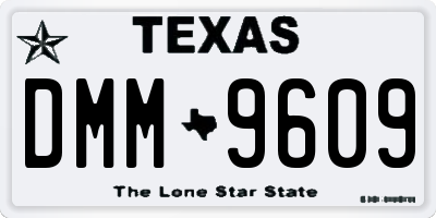 TX license plate DMM9609