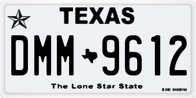TX license plate DMM9612