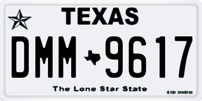 TX license plate DMM9617