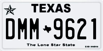 TX license plate DMM9621