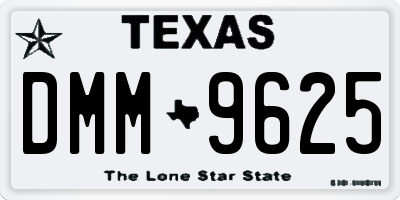 TX license plate DMM9625
