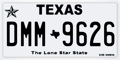 TX license plate DMM9626