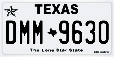 TX license plate DMM9630