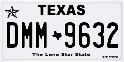 TX license plate DMM9632