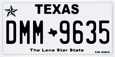 TX license plate DMM9635