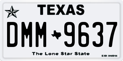 TX license plate DMM9637