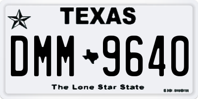 TX license plate DMM9640