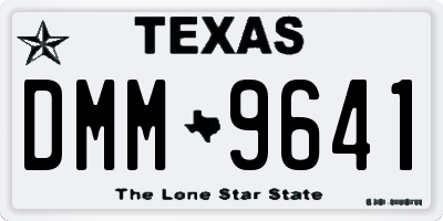 TX license plate DMM9641