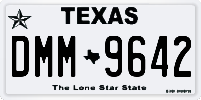 TX license plate DMM9642