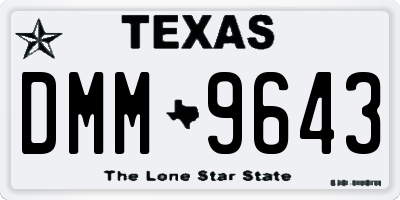 TX license plate DMM9643