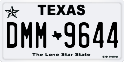 TX license plate DMM9644