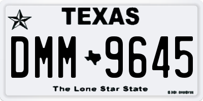 TX license plate DMM9645