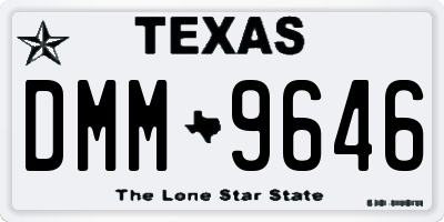TX license plate DMM9646