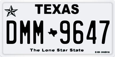 TX license plate DMM9647