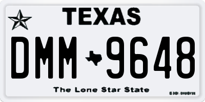 TX license plate DMM9648