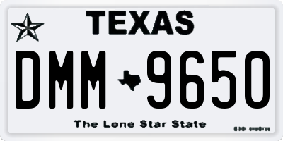 TX license plate DMM9650