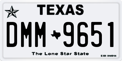 TX license plate DMM9651