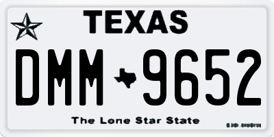 TX license plate DMM9652