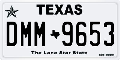 TX license plate DMM9653