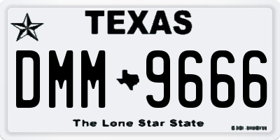 TX license plate DMM9666