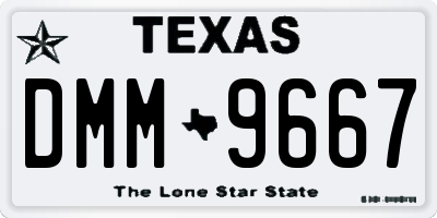 TX license plate DMM9667