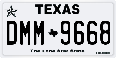 TX license plate DMM9668