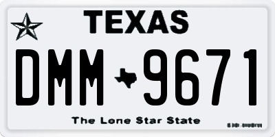 TX license plate DMM9671