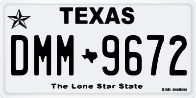 TX license plate DMM9672