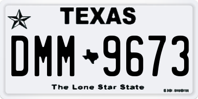 TX license plate DMM9673