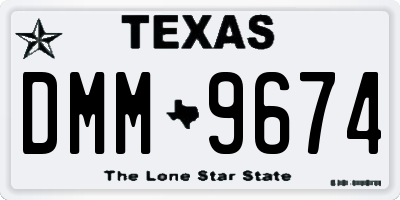 TX license plate DMM9674