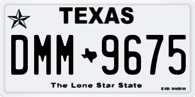TX license plate DMM9675