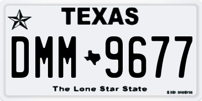 TX license plate DMM9677