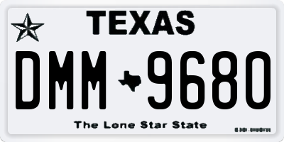 TX license plate DMM9680