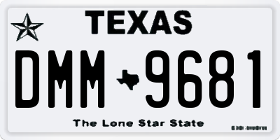 TX license plate DMM9681