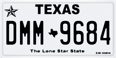 TX license plate DMM9684