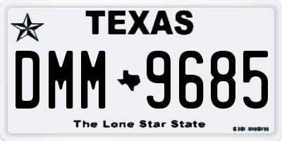 TX license plate DMM9685