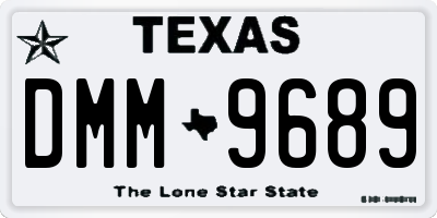 TX license plate DMM9689