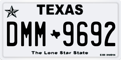 TX license plate DMM9692