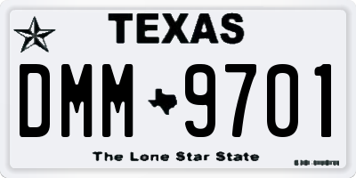 TX license plate DMM9701