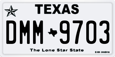 TX license plate DMM9703