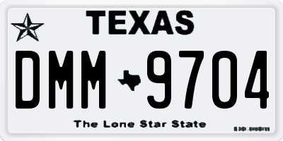 TX license plate DMM9704