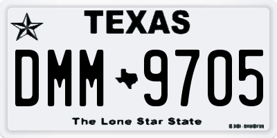 TX license plate DMM9705