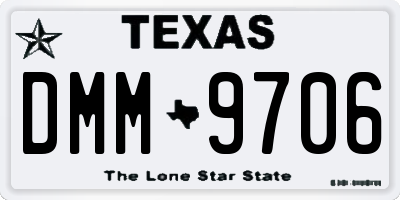 TX license plate DMM9706