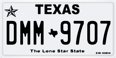 TX license plate DMM9707