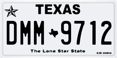 TX license plate DMM9712