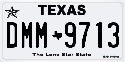 TX license plate DMM9713