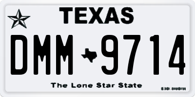 TX license plate DMM9714