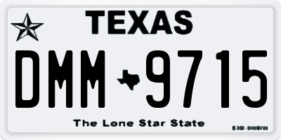 TX license plate DMM9715